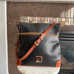 Dooney & Bourke Black and Tan Messenger Bag